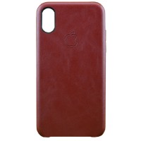 Накладка кожаная для iPhone X (бордовый)