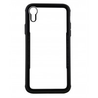 Бампер стеклянный для iPhone XR cs0003 (черный)