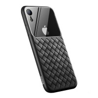 Чехол Baseus для iPhone XR Glass & Weaving (черный)