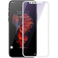 Защитное стекло 6D для iPhone X белый (БЕЗ УСТАНОВКИ)