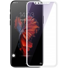 Защитное стекло 6D для iPhone X (Белый)
