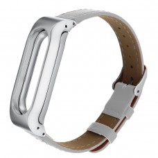 Кожаный браслет для Mi Band 3 (белый)