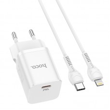 Зарядное устройство HOCO N19 PD25W Lightning (белый)