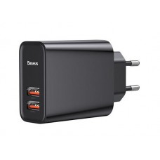 Адаптер питания Baseus CCFS-E01 2xUSB 30W QC3.0 (черный)